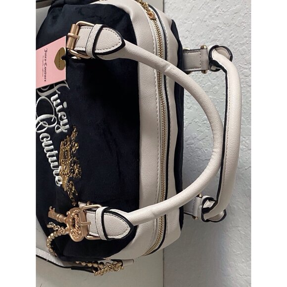 Juicy Couture The Key To Juicy Satchel Crossbody Liquorice Velvet Charm NEW - Picture 7 of 16